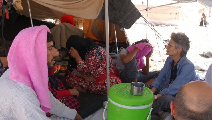 Mabrouka camp in Hassakeh governorate: The camp is located 100km from Deir Ezzor city. Around 1200 people who recently fled Deir Ezzor and Raqqa city have taken refuge in the camp, among which 600 children (60 of them lost their parents and came with neighbors). 
