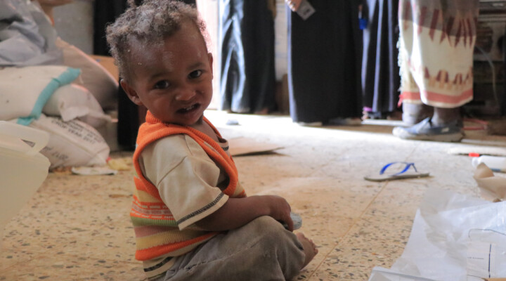 A kid having found shelter in Khela school, Al- Hussein area, Dhale governorate. Credit:Wagdi Al Maqtari/ICRC