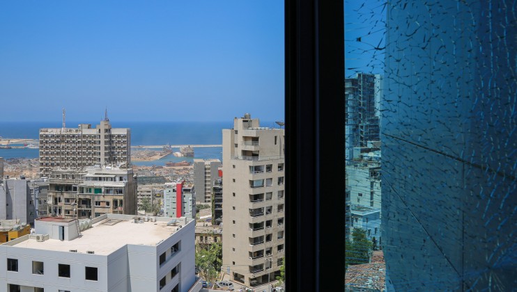 Miriam Atallah ICRC 8 AUG 20203	St Georges Hospital, a view of Beirut Port from the hospital’s window.
